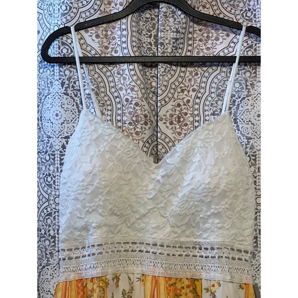 Bohemian Floral & Lace Maxi Dress XL - Picture 4 of 11